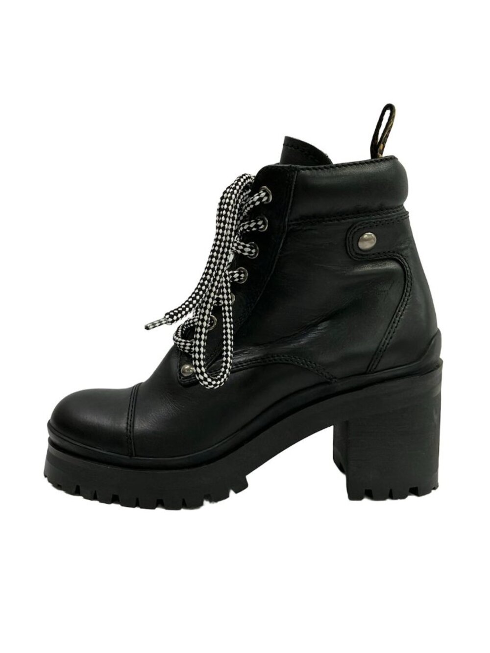 Miu Miu Short Boots Black Lace-up Leather